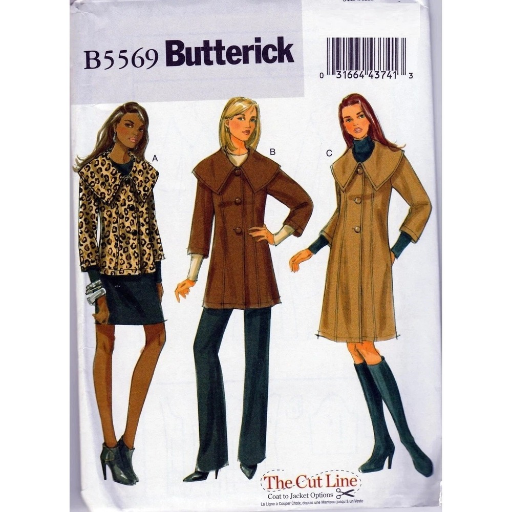 Butterick B5569 Jacket Coat Pattern Misses Petite Sizes‎ 8-14